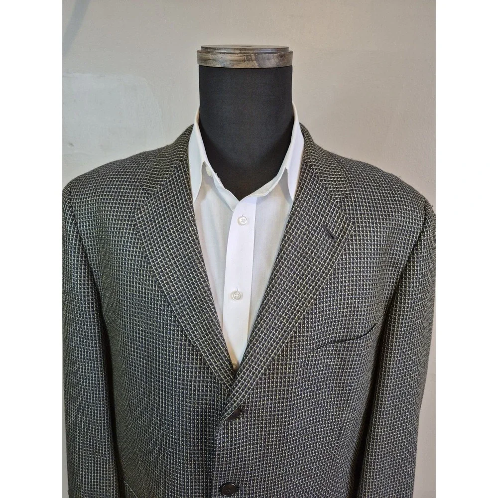 Joseph Abboud Mens Silk Wool Sports Coat 44R Multicolor USA 3 Button Check